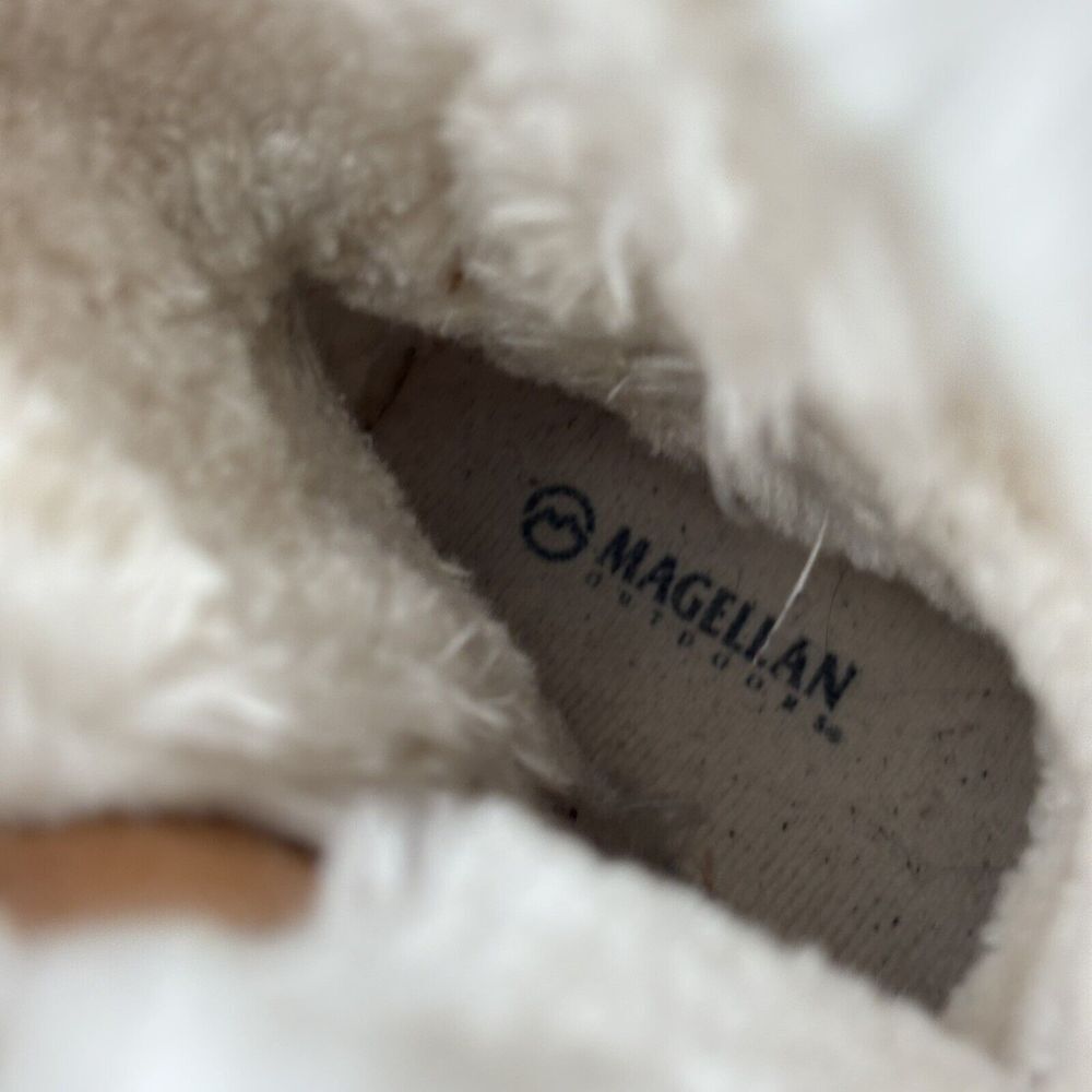 Girls Magellan Brown Faux Suede Fur Sherpa‎ Boots Sparkle Youth 2 Bow Binge EUC - Picture 5 of 7
